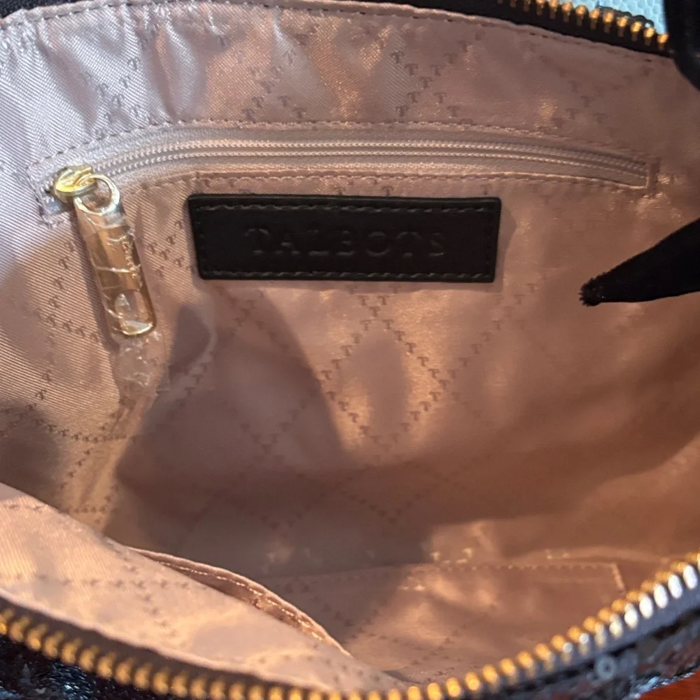 Talbots Black Sequin Wristlet Clutch with Velvet Bow - Picture 4 of 5